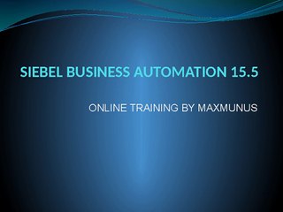SIEBEL_BUSINESS_AUTOMATION_15 ONLINE TRAINING BY MAXMUNUS