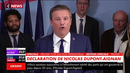Nicolas Dupont-Aignan fera part de son choix pour le second tour dans les prochains jours