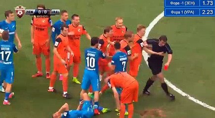 Eric Bicfalvi red card - Zenit St. Petersburg vs Ural Yekaterinburg 22.04.2017