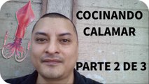 COCINANDO CALAMAR RECETA DE COCINA BOTANA DE MARISCO CON FIDEOS CHINOS PARTE 2 DE 3