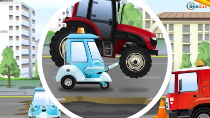 Traktor - Agricultural Machinery | Czerwony Traktorek Przewozi Gruzy | Tractor For Kids!