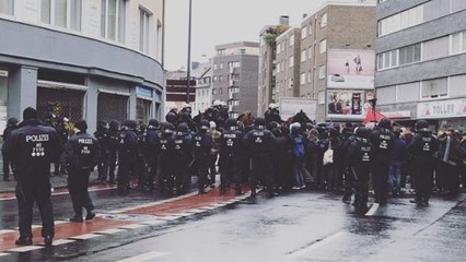 Riot Police Deployed as Protesters March Against AfD Party Conference