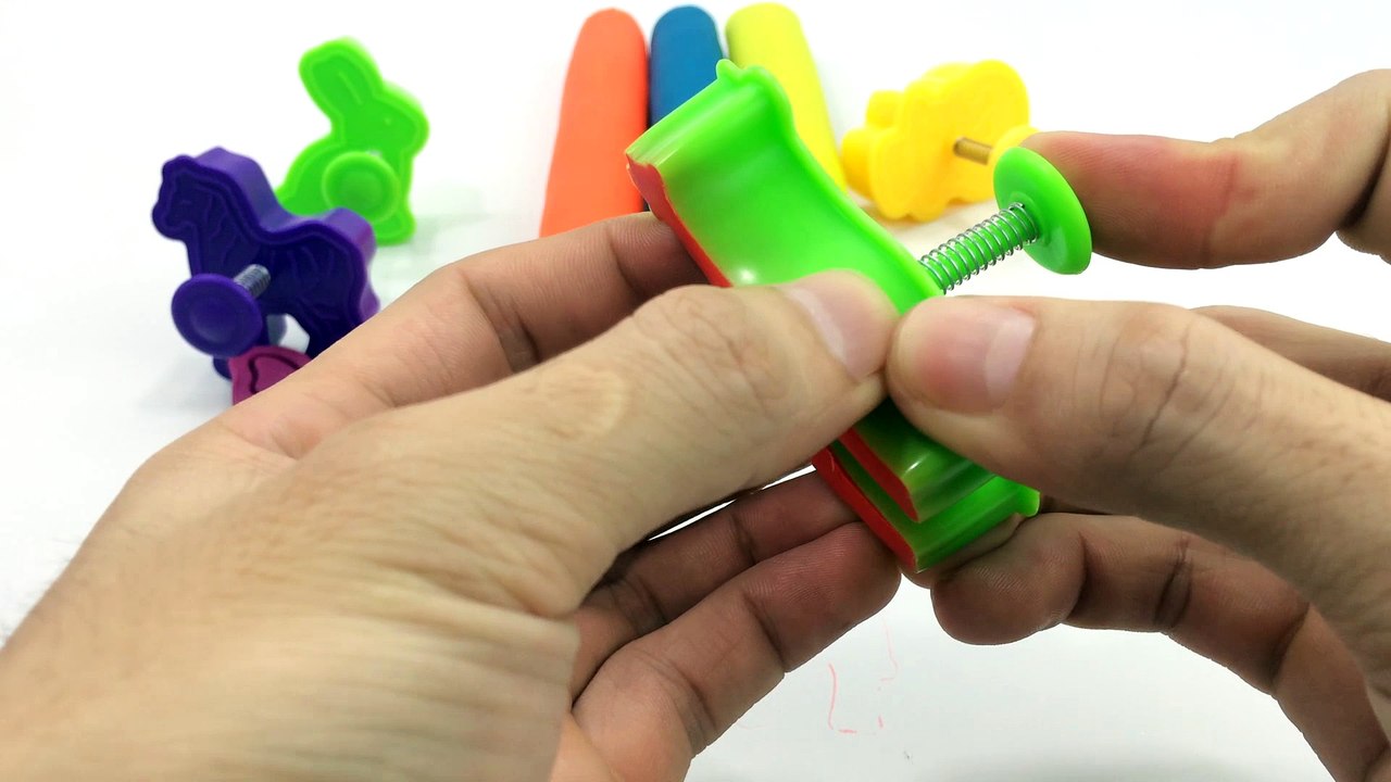 Learn Colors with Play Doh and Horse Rabbit Molds Fun for Children - Numbers and Creative for Kids