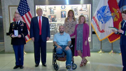 Trump awards Purple Heart