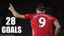 Zlatan Ibrahimovic - All 28 Goals 2016-17 - Manchester United - English Commentary