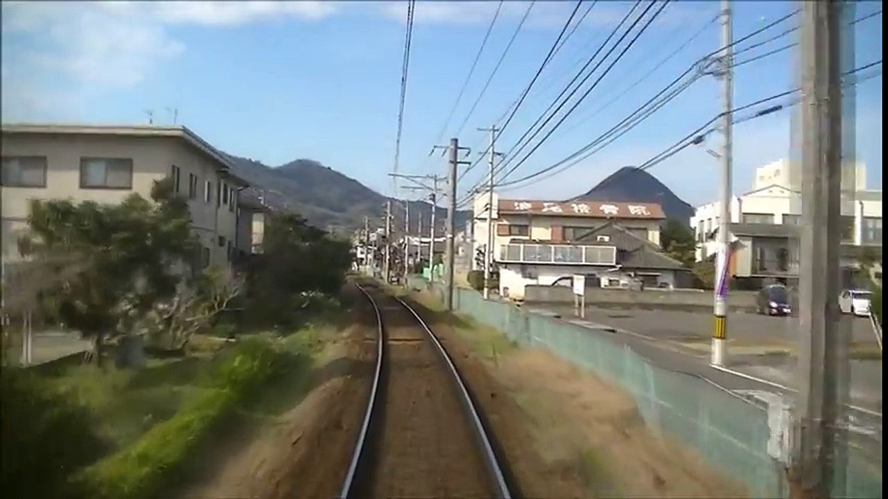 前面展望 ことでん レトロ電車 5000形 500　高松築港→琴電琴平　2016 1 10 part 1/2