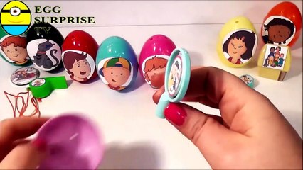 Caillou sue eggs  8 surprise eggs Caillou toys for kids  colours surprise eggs kids