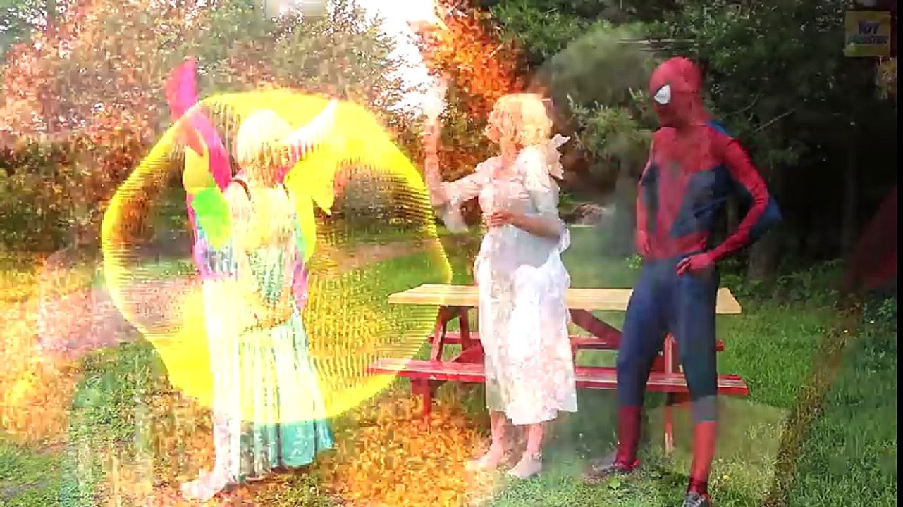 Frozen Elsa Becomes a Fairy! w_ Cinderella, Spiderman & Pink Spidergirl, Rapunzel, Ariel & Anna -)