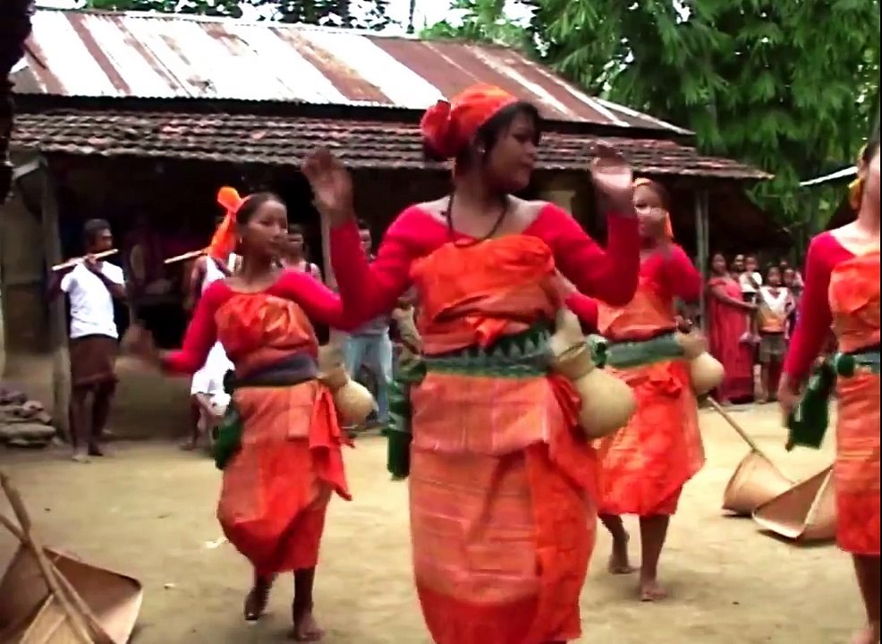 A beautiful dance of Meche tribe of Jhapa in Nepal