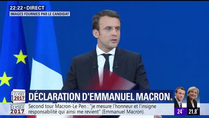 Emmanuel Macron: "Dès ce soir, je me dois d'aller au-delà et de rassembler tous les Français"