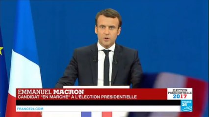 REPLAY - Discours d'Emmanuel Macron en tête du 1er tour de la Présidentielle 2017 en France