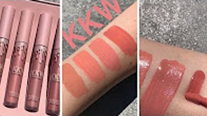 Kylie Jenner | Kim Kardashian Collaboration with Kylie Cosmetics ( KKW lip kit Swatches )