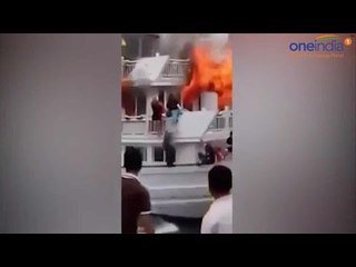 Vietnam tourists jumping from the burning ship, Watch viral video | Oneindia News