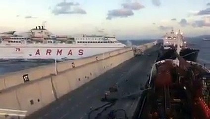 Passenger Ship crashes into Pier in Spain