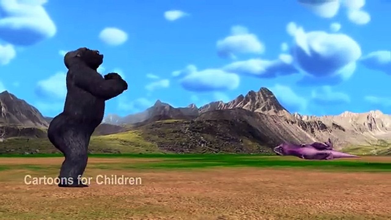 kingkong Vs Tyrannosaurus Rex Vs Dinosaurs Family Fight _ King Kong Finger Family