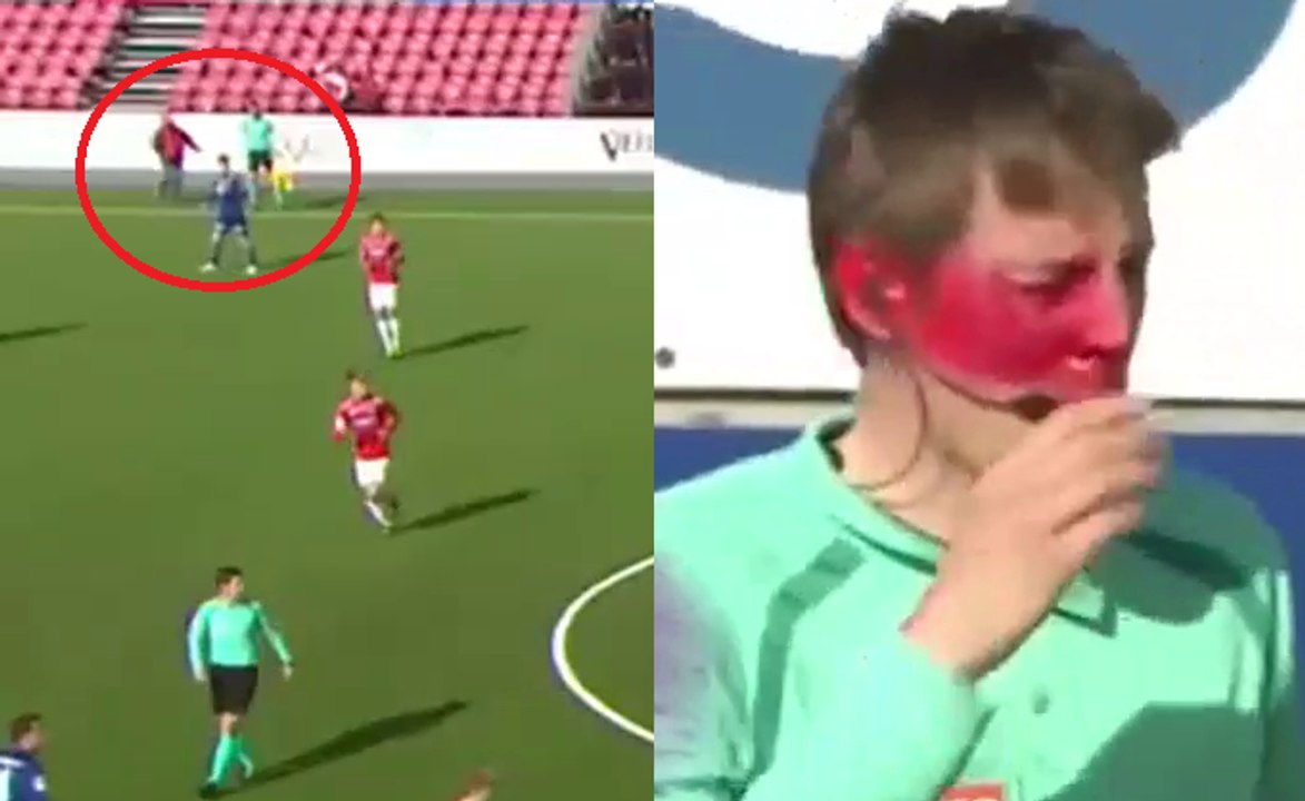 Kibic z spray'em zaatował norweskiego sędziego