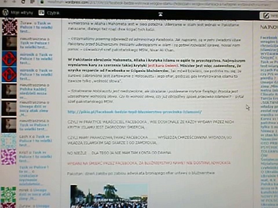 f.b będzie wydawał na śmierć swoich użytkowników ateistów i chrześcijan