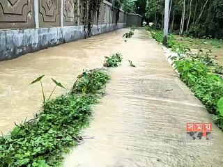 পাহাড়ি ঢলে মৌলভীবাজারের ও শেরপুরের বেশকিছু এলাকা প্লাবিত