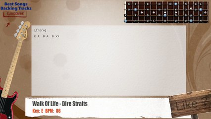 Walk Of Life - Dire Straits Bass Backing Track