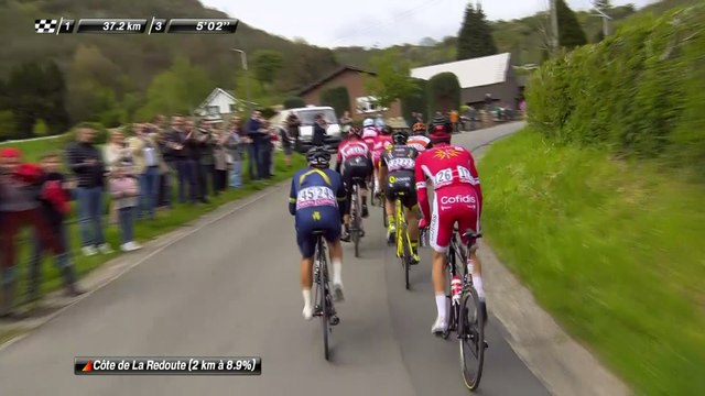 L'échappée se disloque dans la Redoute - Liège-Bastogne-Liège 2017