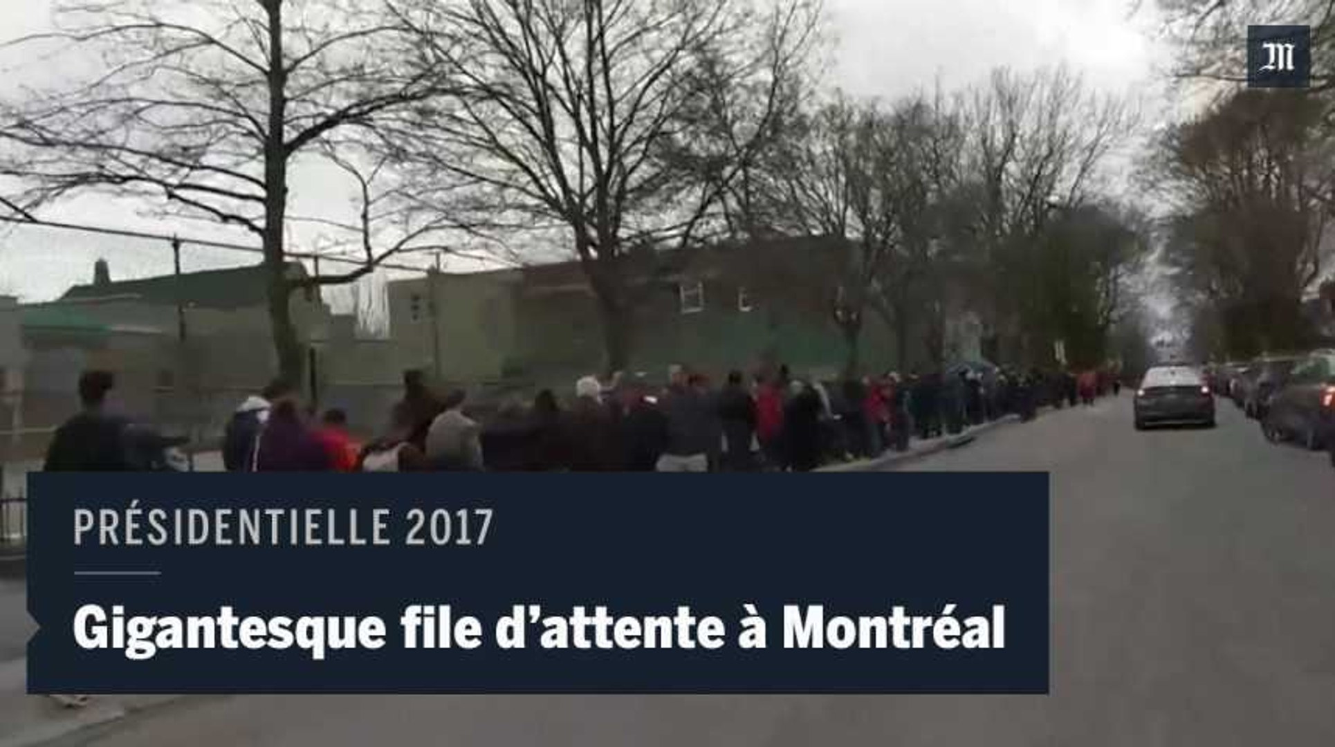 Election présidentielle 2017 : la longue, très longue file d'attente pour  voter à Montréal - Vidéo Dailymotion