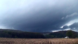 Tornado producing Supercell thunderstorm Pennsylvania spinning like a top