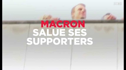 Première apparition d'Emmanuel Macron devant ses partisans
