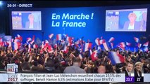 La liesse dans les camps d'Emmanuel Macron et de Marine Le Pen placés en tête du 1er tour