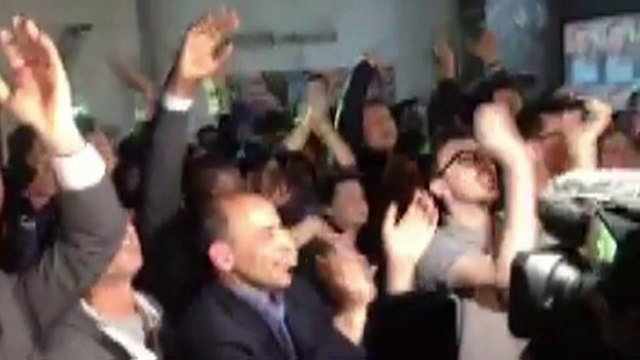 23 avril 2017 : ambiance de fête au QG d'Emmanuel Macron à Lyon