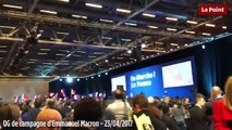La joie des militants d'En Marche quand François Fillon annonce son soutien à Emmanuel Macron