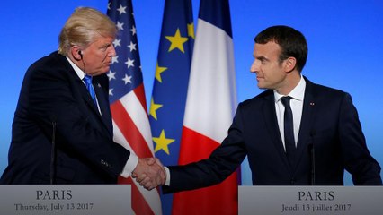 Tải video: Gemeinsame Pressekonferenz von Emmanuel Macron und Donald Trump in Paris