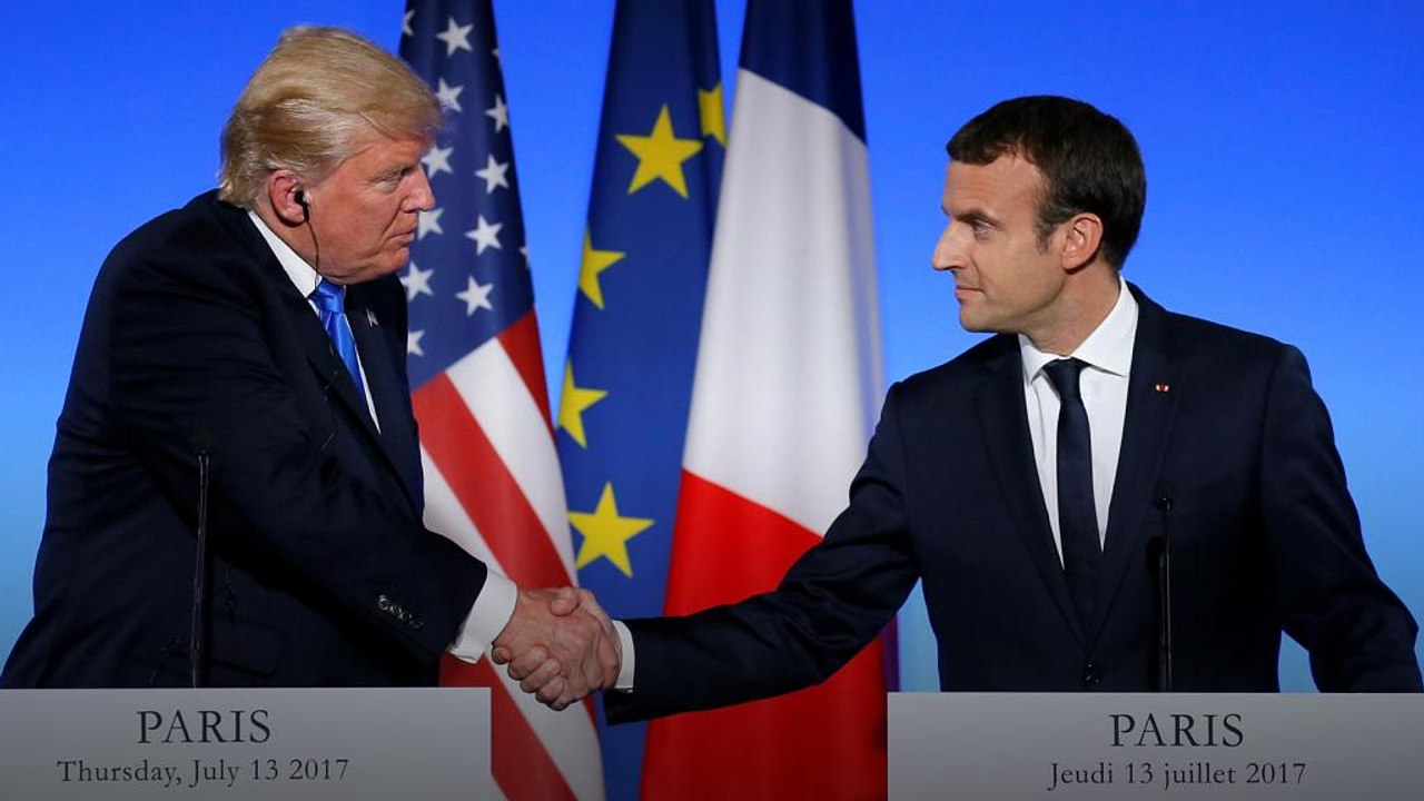 Gemeinsame Pressekonferenz von Emmanuel Macron und Donald Trump in Paris