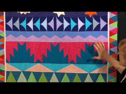 Delectable Mountains row of Jennie's Stripey Stripy Story Quilt (taster video)