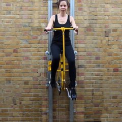 This vertical bicycle is a great alternative to a few flights of stairs [Mic Archives]