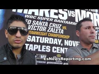 Oscar De La Hoya Talks To Mares About Making Donaire Fight