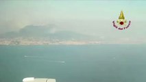 Firefighters Flyover Shows Wildfire Burning on Vesuvius