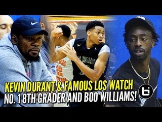 Kevin Durant & Famous Los Watch No. 1 8th Grader & Boo Williams at 2017 Nike Peach Jam!