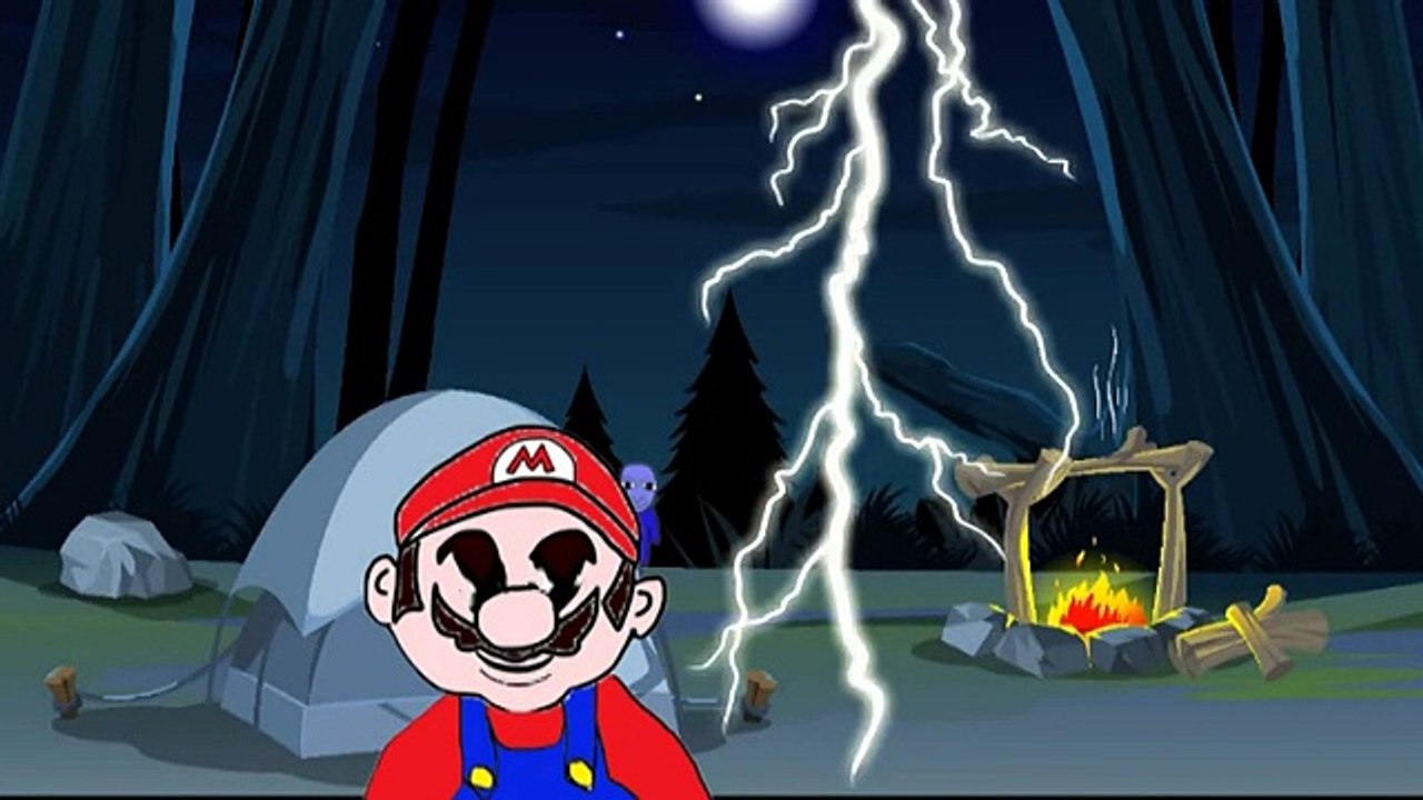 マリオ　vs 青鬼 アニメ ！　bgmが怖い(--)面白いけど。。パロディ(^_^.)