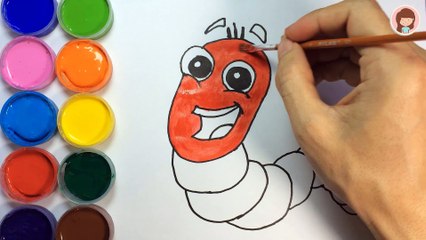 How to draw a worm | Drawing and Coloring Worm | Art Colours for Kids | Learn colors