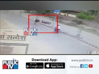 Shocking footage: Bull hits bike rider