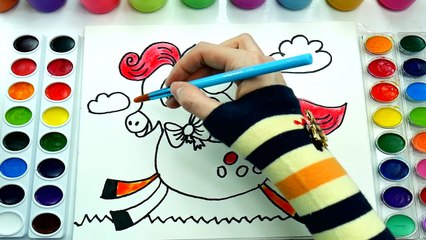 Coloring for Children to Learn Colors and Paint this Horse - Coloring Pages Videos For Kid