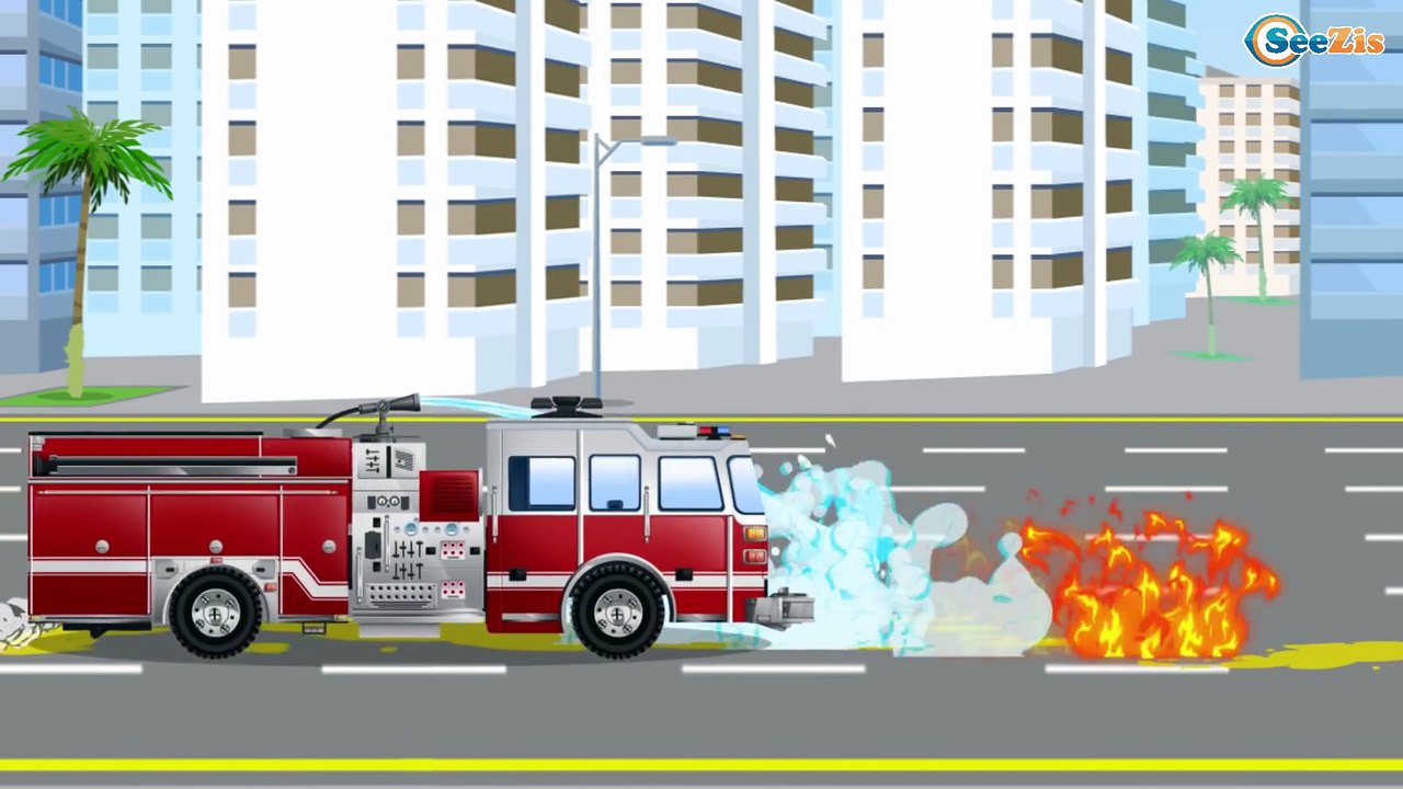 Yellow & Red Racing Cars - The Big Race with The Police Car in the New Video for Kids