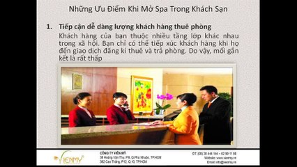 Những ưu điểm khi mở spa trong khách sạn