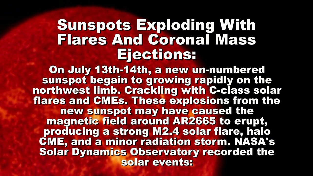 SOLAR ACTIVITY UPDATE: Strong M-Flare/CME/Proton. July 14th, 2017.
