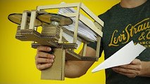DIY Semi-Automatic Paper Plane Launcher from Cardboard at Home
