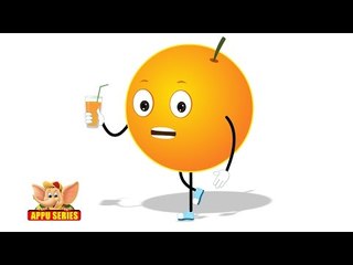 Orange Fruit Rhyme for Children, Orange Cartoon Fruits Song for Kids