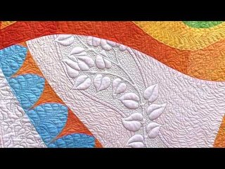 Philippa Naylor and her award winning quilt