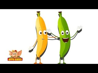 Banana Fruit Rhyme for Children, Banana Cartoon Fruits Song for Kids
