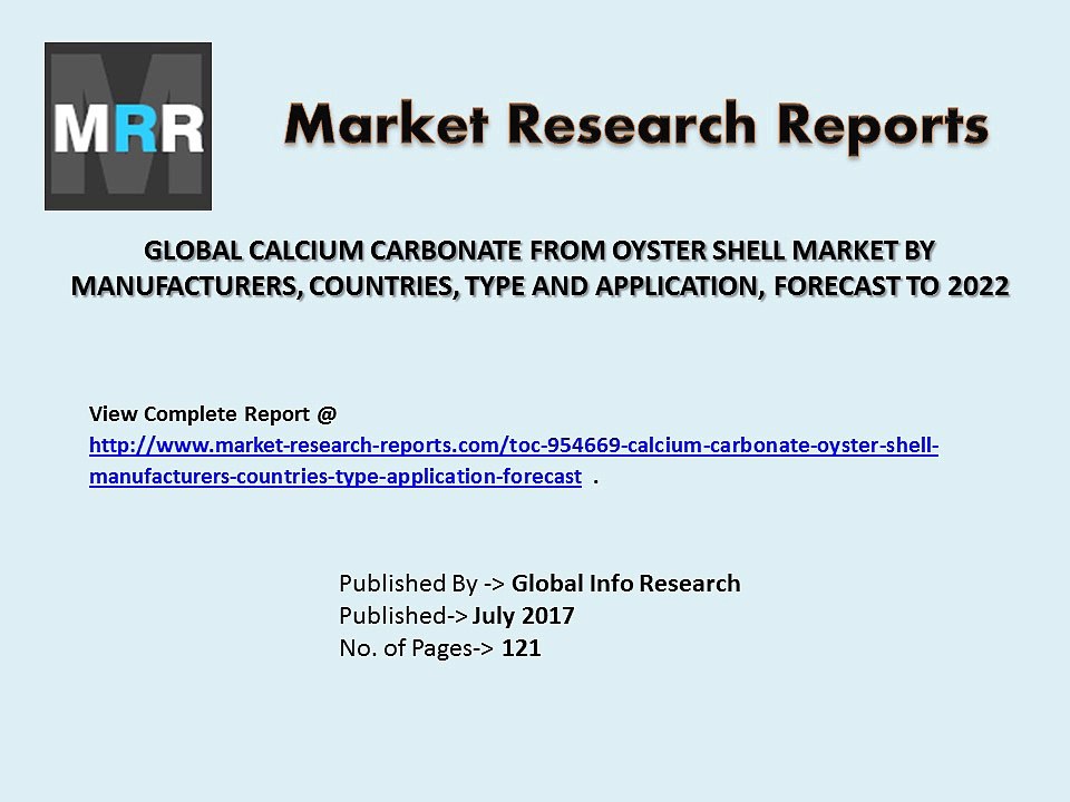 Global Calcium Carbonate from Oyster Shell Market Dynamics, Risk, Driving Force Analysis Report 2017