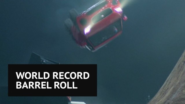 Watch this Jaguar E-Pace perform a crazy world record breaking barrel roll